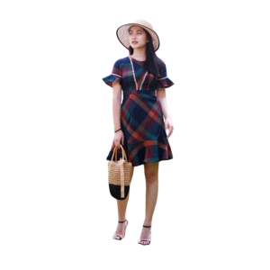 Đầm caro đa sắc