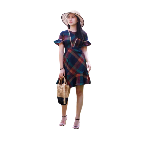 Đầm caro đa sắc